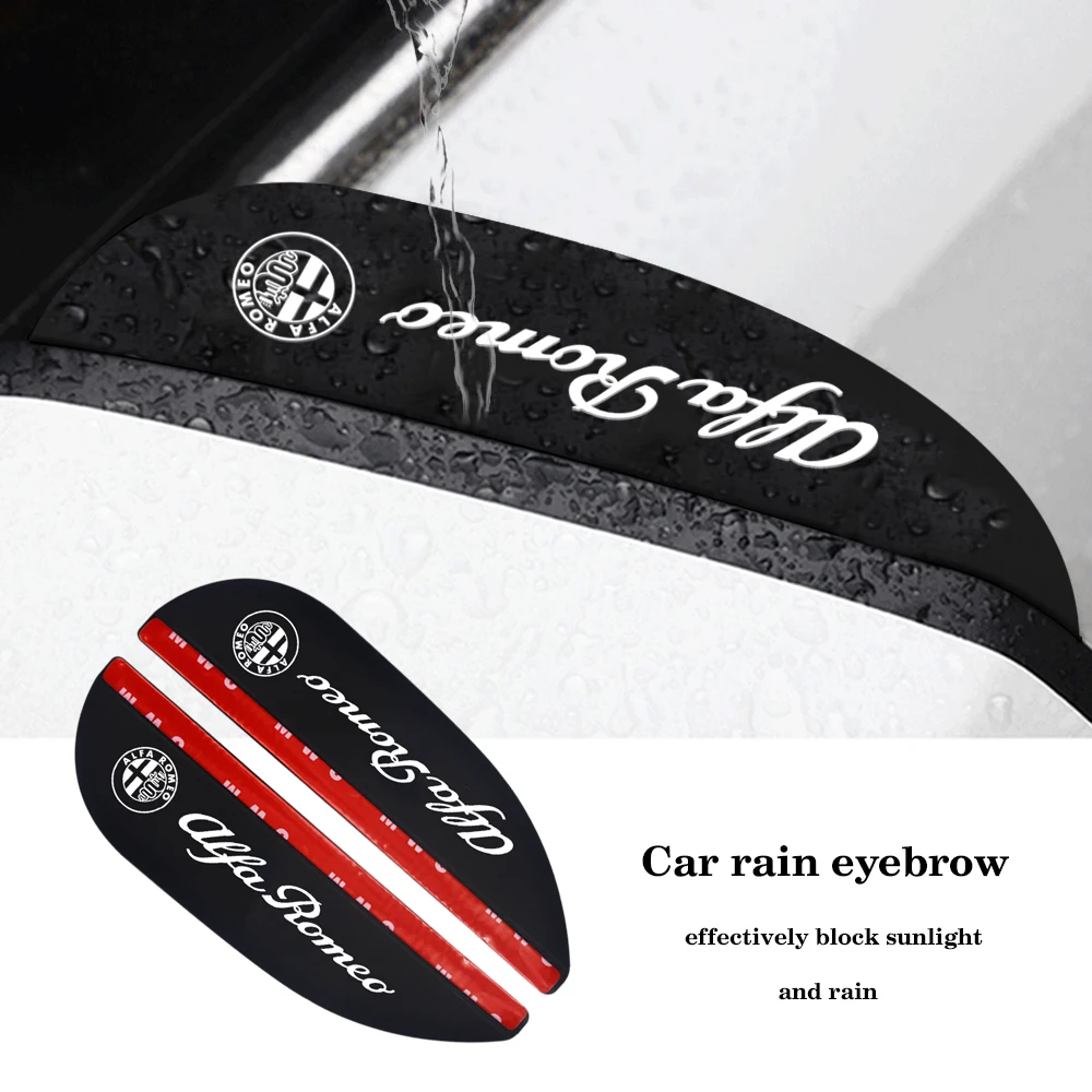 

Car Side Rear View Mirror Rain Eyebrow Visor Look Sun Shade Silicone Sticker For Alfa Romeo 159 147 156 Giulietta 147 Sportivo