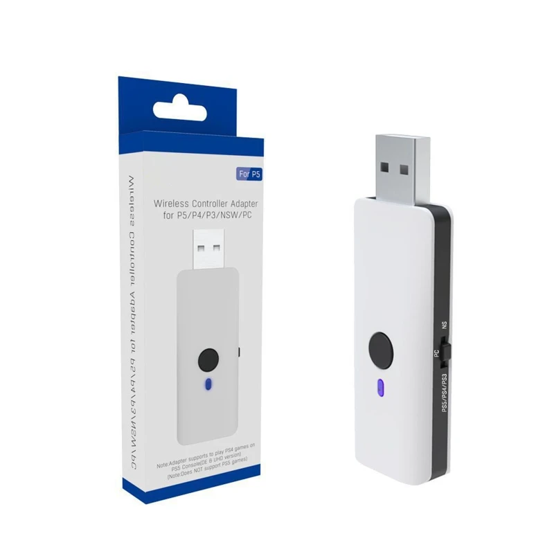 

Wireless USB Adapter for PS5/PS4/Switch Pro PC Controller USB Bluetooth-compatible Adapter Receiver Transmitter Console