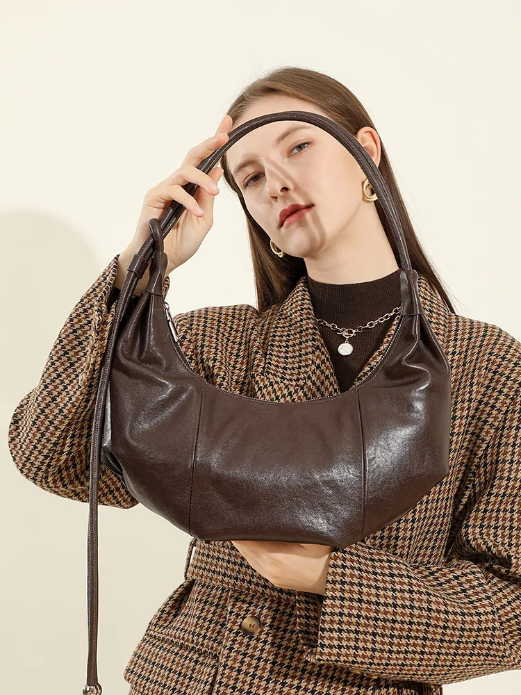 YANATARI сумка для пельменей кожаная из мягкой кожи большая вместительная