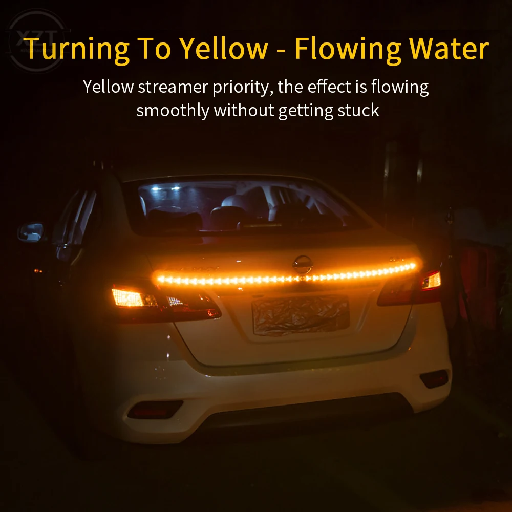 

12V-24V Car Brake Turn Signal Trunk Flexible LED Strip Light Tail Reverse Lights Tailgate Light Day Running Reverse Tail Lights