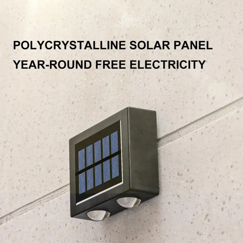 

Solar Wall Lamp Waterproof Courtyard Wall Washer Light Outdoor Lamp Up And Down Luminous Lighting Stairs Fence Sunlight Lamp