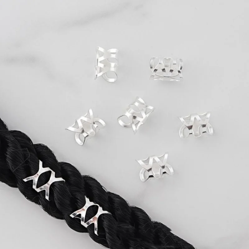 

New 50 Pcs/lot Hair Rings Twisted Braid Spring Three Strand Braid Hollow Decorative Tools Braiding Dreadlocks Beads Wig Ornament