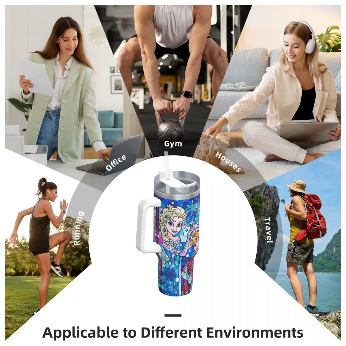 Белоснежная принцесса стакан из нержавеющей стали дорожные автомобильные