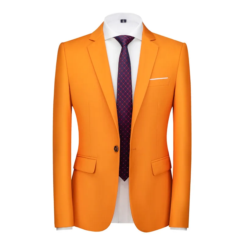 Plus Size 6XL-M Candy Colors Mens Business Slim Blazers Jacket Formal Office Social Club Casual Formal Wear Tuxedo Suit Jacket