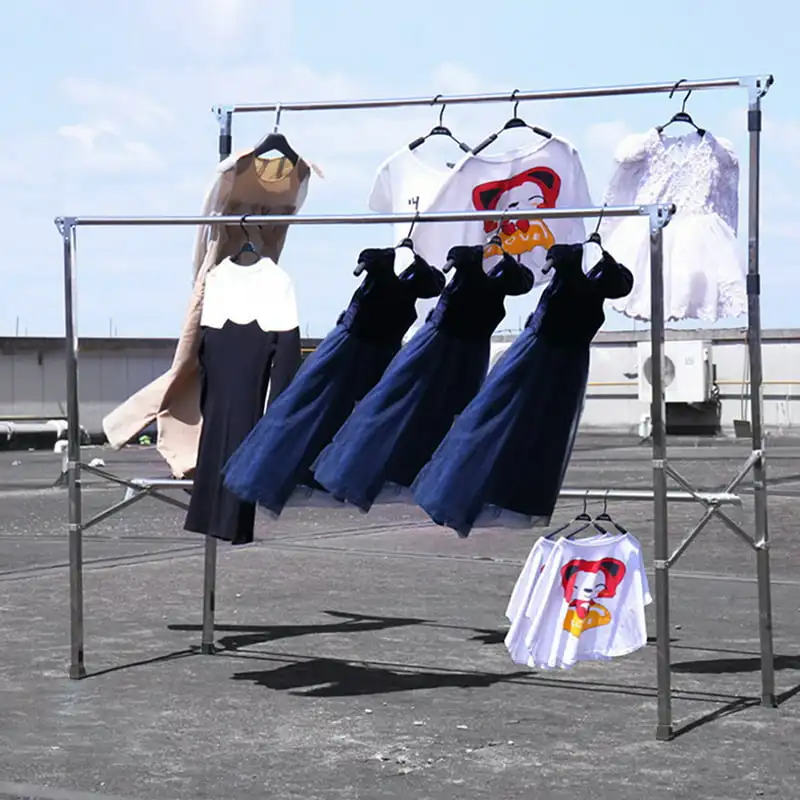 

H-Type Metal Clothes Drying Rack, 95 in Extended Length, Foldable Design - Sturdy & Space-Saving