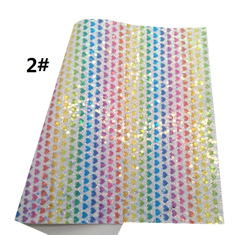 Радужные сердца в горошек с принтом крупной искусственной кожи виниловая кожа