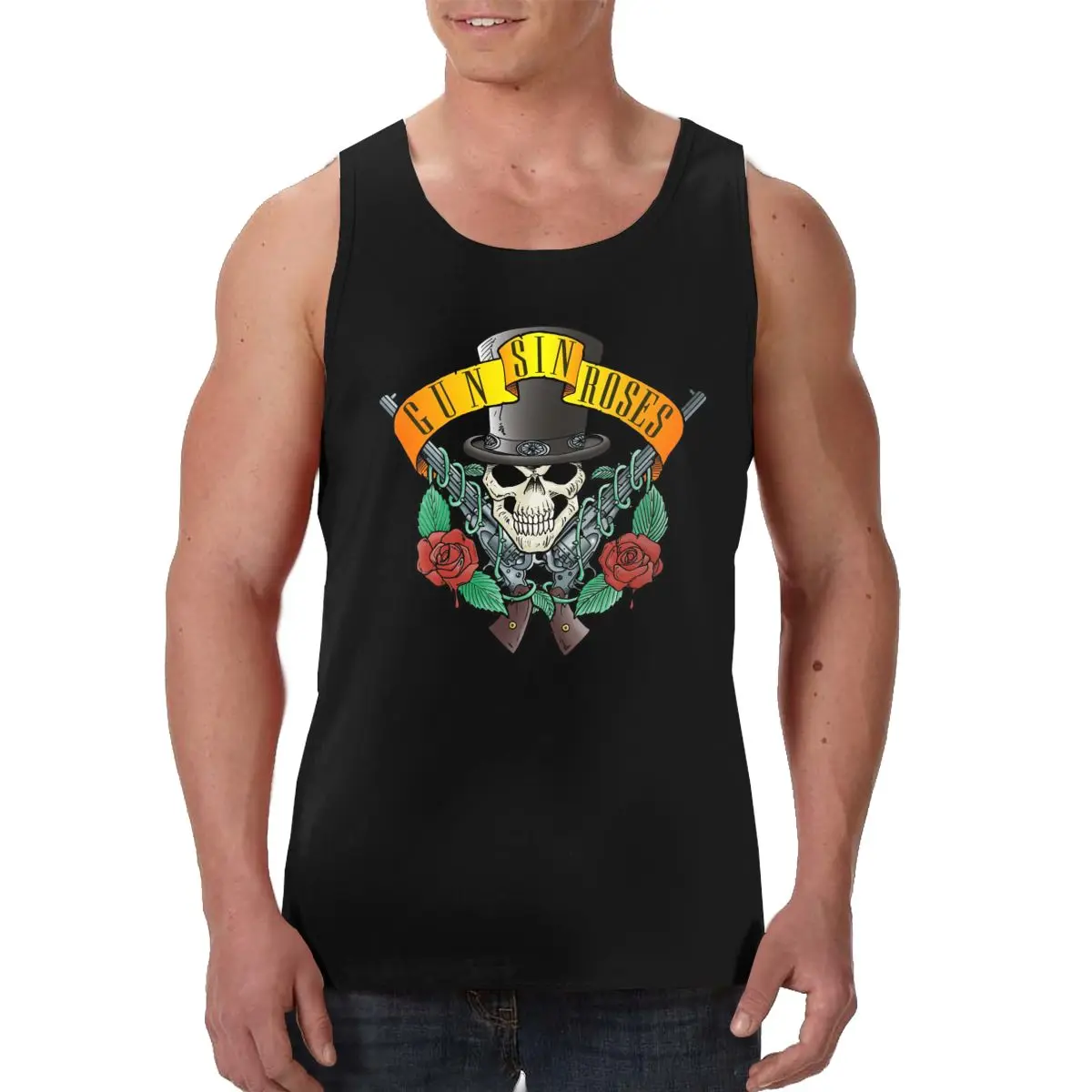 

Майка мужская в стиле американской рок-группы Guns And Roses, модная рубашка без рукавов, спортивная одежда для фитнеса, жилет для мышц