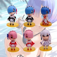 1 pcs anime life in a different world from zero pvc model maid subaru natsuki emilia rem ram action figures kid gift toy