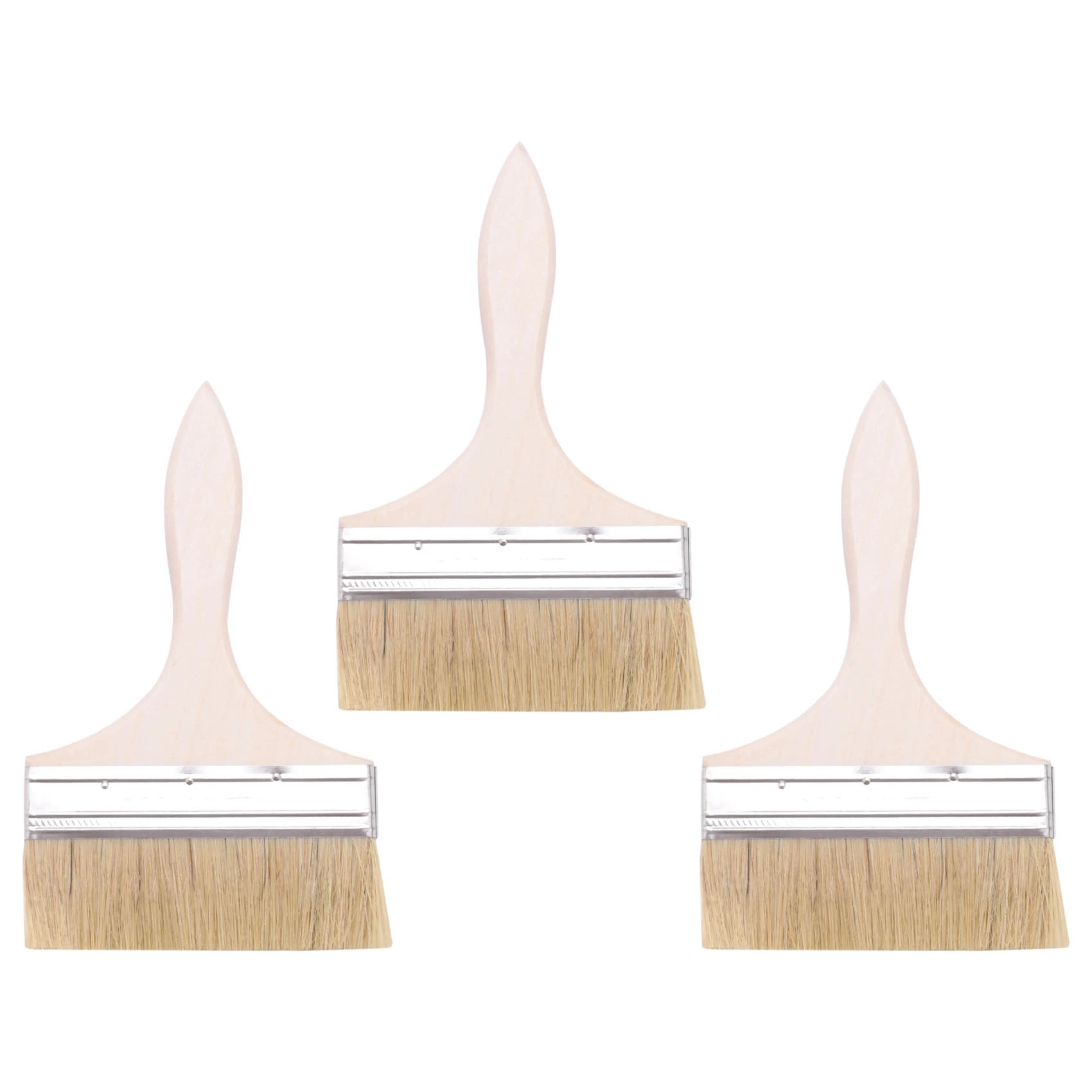 

3X 6 inch Wide Bristle Hair Wooden Handle Paint Brush Wall Painting Tool