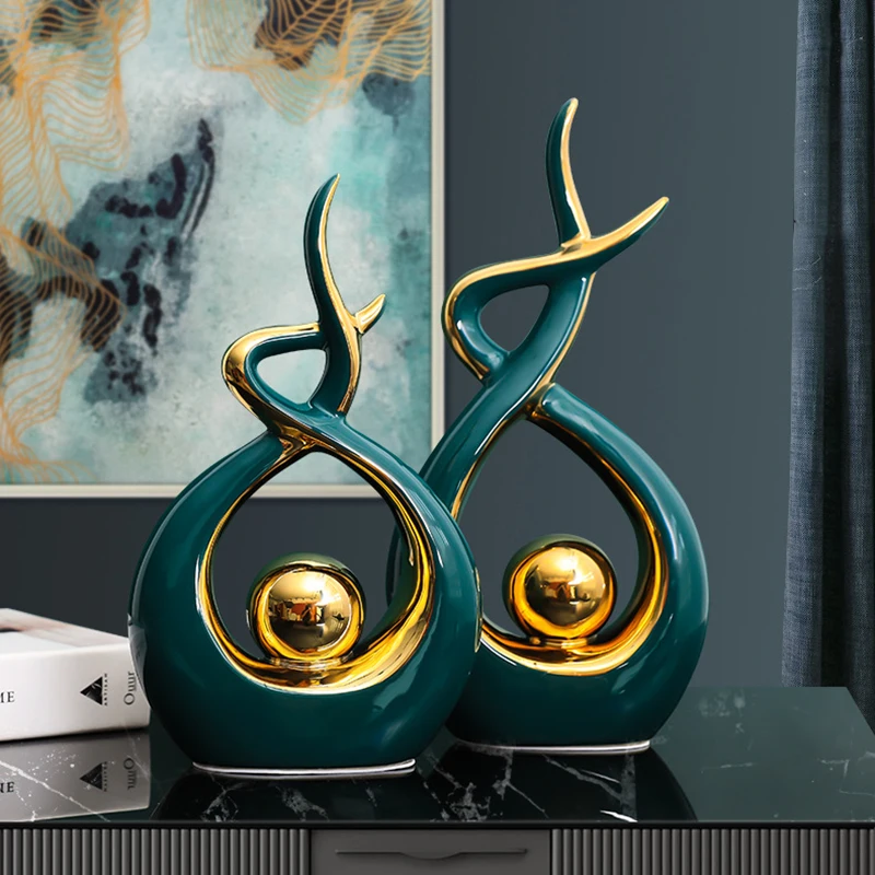 

Nordic Abstract Sculpture Art Ceramic Statue Home Decor Figurines for Interior Dining Room Living Room Modern Table Decorations