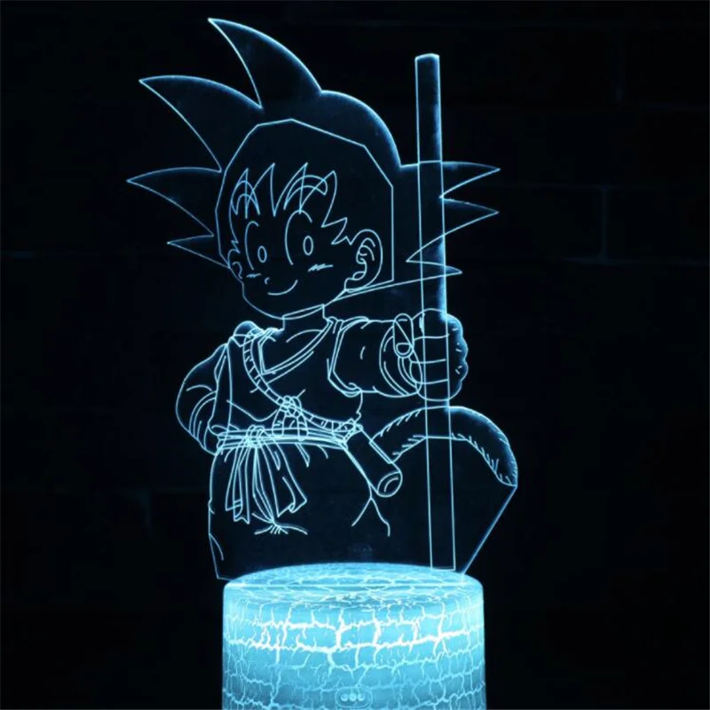 

3D иллюзионная лампа «Драконий жемчуг Z», супер сайян Гоку Вегета, светодиодный ночсветильник DBZ, аниме, украшение для спальни, Настольная Ноч...