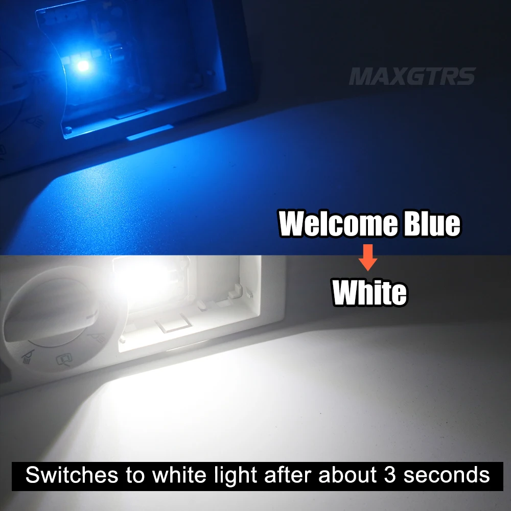 

2x переключателя синего цвета C5W LED W5W Автомобильные боковые внутренние фонари 12 В Светодиодная лампа 2835 чипов Фестон Белый 6000K Купольные лампы номерного знака