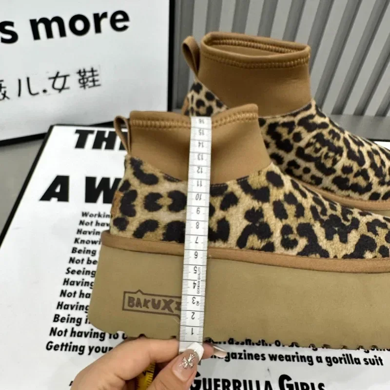 2025 зимняя хлопковая обувь на меху плоской подошве женские зимние ботильоны