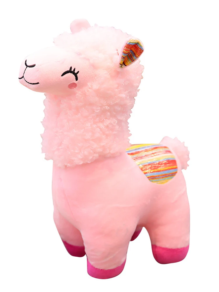 

New Smile Stripe Alpaca Plush Animals Toy Stuffed Narrow Eyed Alpaca Doll Kids Toys Birthday Gifts