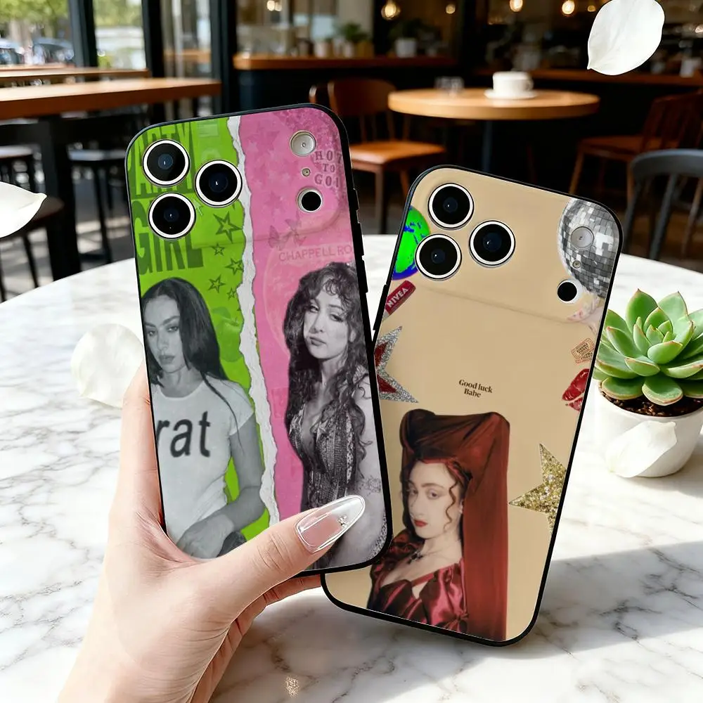 Фото Чехол для телефона Singer C-Chappell Roan для iPhone 17 16 15 14 13 12 11 Pro Max Plus Air Mini, мягкий, черный №1