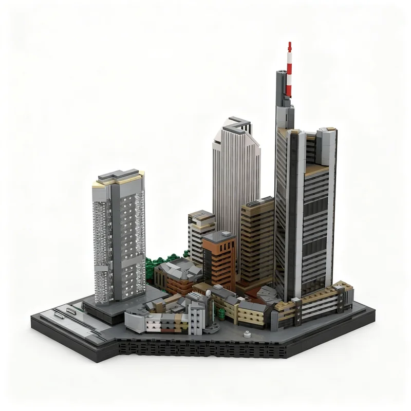 Фото 4057 деталей MOC, модель архитектурного комплекса «Новая Майнцская улица» во Франкфурте, часть 2, строительные блоки, игрушка, подарок на Рождество №1