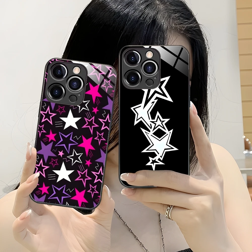 Чехол для мобильного телефона с рисунком Y2K Звездное сердце iPhone 16 15 14 13 12 11 X XR XS 8 Pro