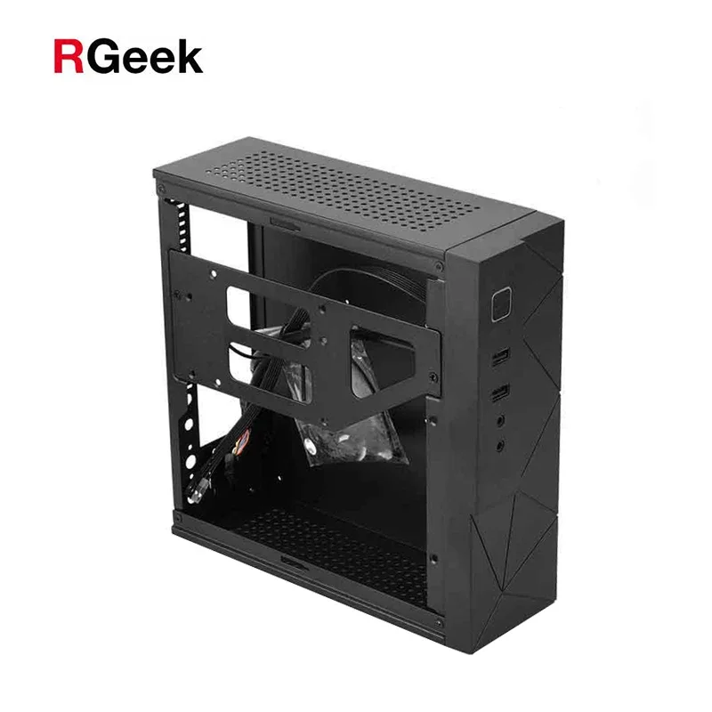 Фото Корпус для компьютера RGeek Cheap SPCC Mini ITX, настольный корпус для ПК с аудио- и USB-портами, с кронштейном для крепления. №5