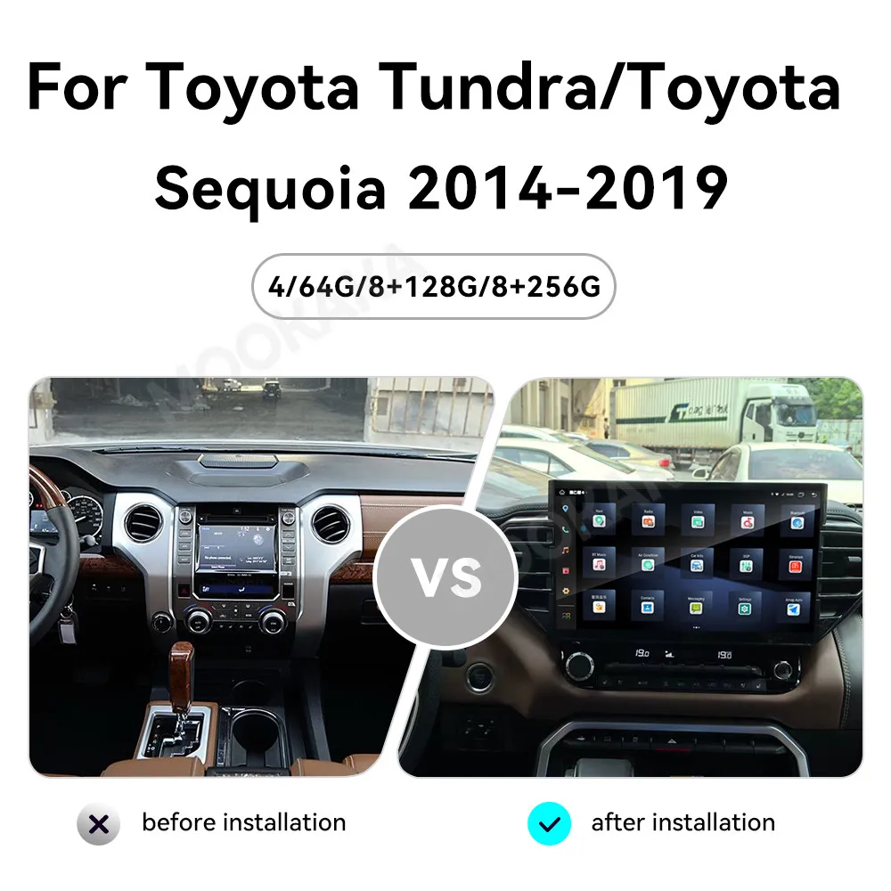 14 6-дюймовый Android13 для Toyota Tundra Sequoia 2014-2019 автомобильный мультимедийный видеоплеер