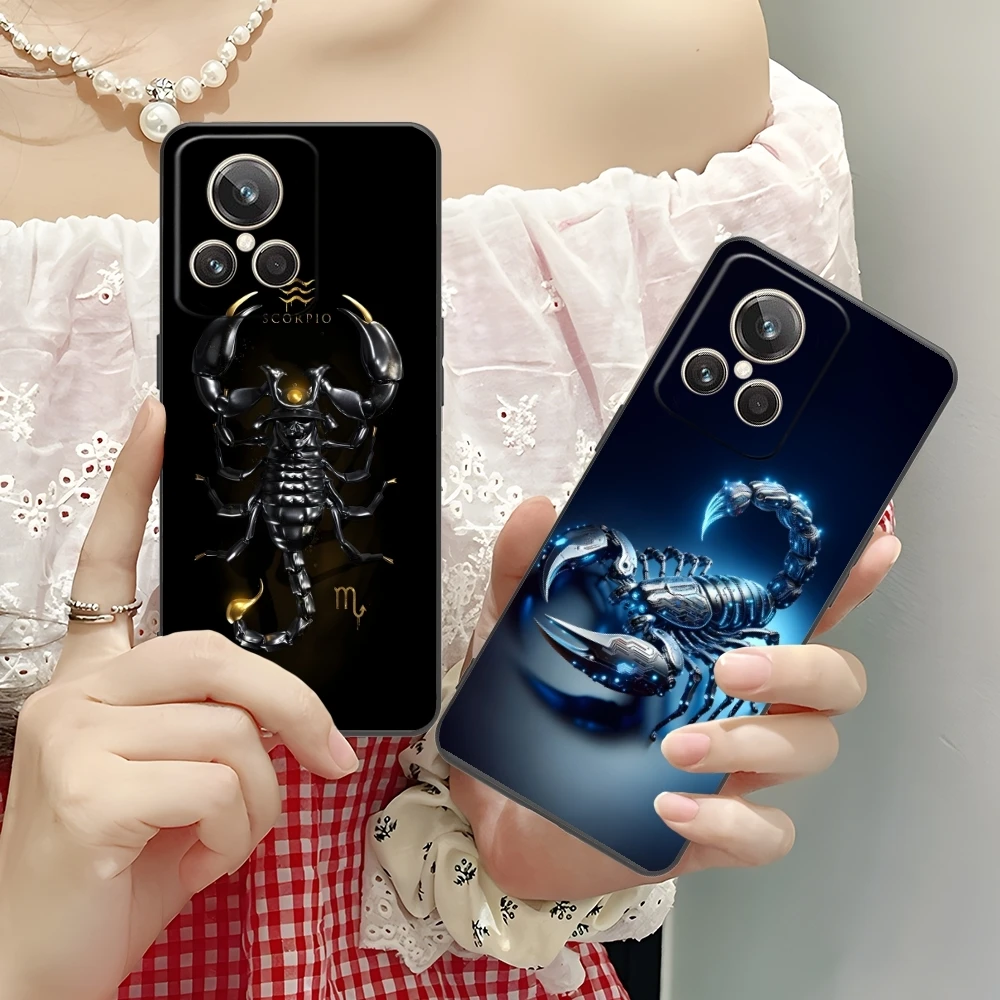 Цветной чехол для мобильного телефона Golden Scorpio Realme GT 2 9i 8i 7i Pro X50 X2 C35 C21 C20 C11 C3 Черный