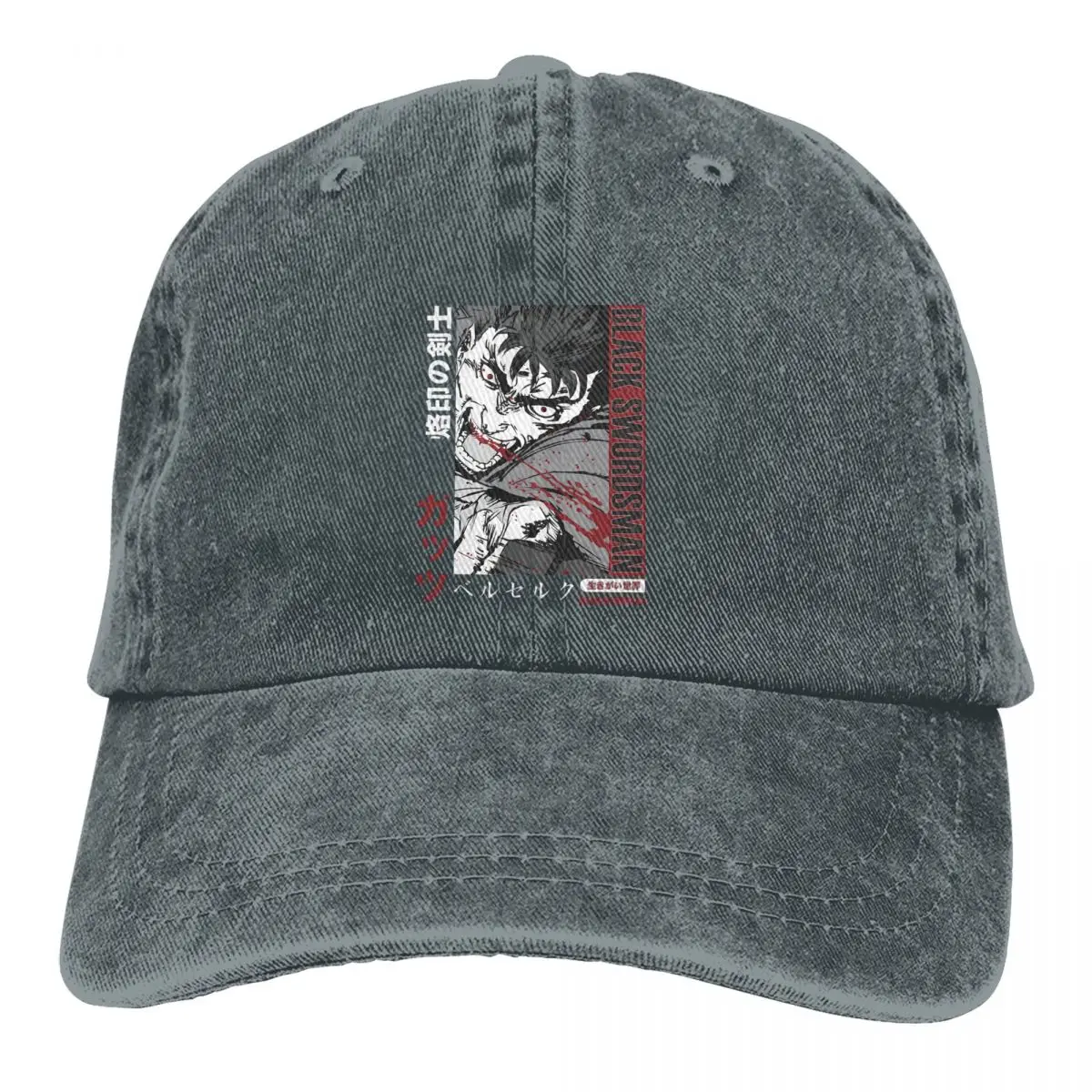 

Black Swordsman Baseball Caps Peaked Cap Berserk Anime Sun Shade Hats for Men