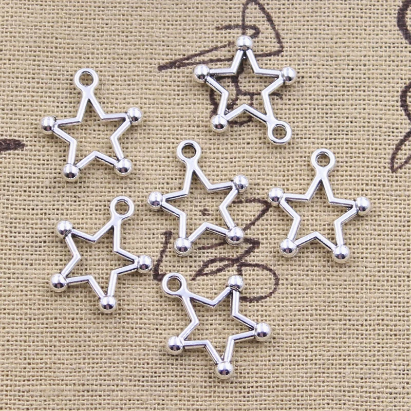 

50 шт., подвески в виде звезды, 18x16 мм