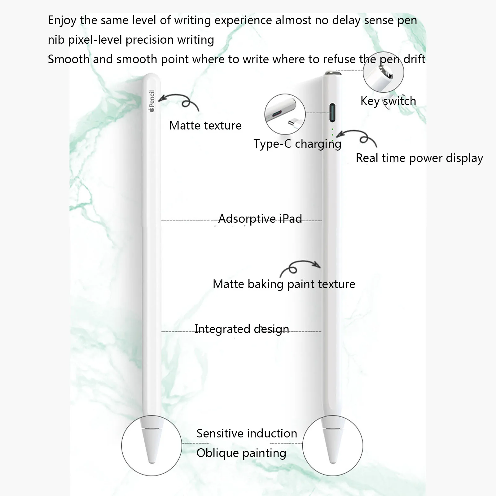 

High Precision Stylus Pens Two-In-One Handwriting And Drawing Pens Upgraded Tilt Magnetic Active Handwriting Stylus Pen