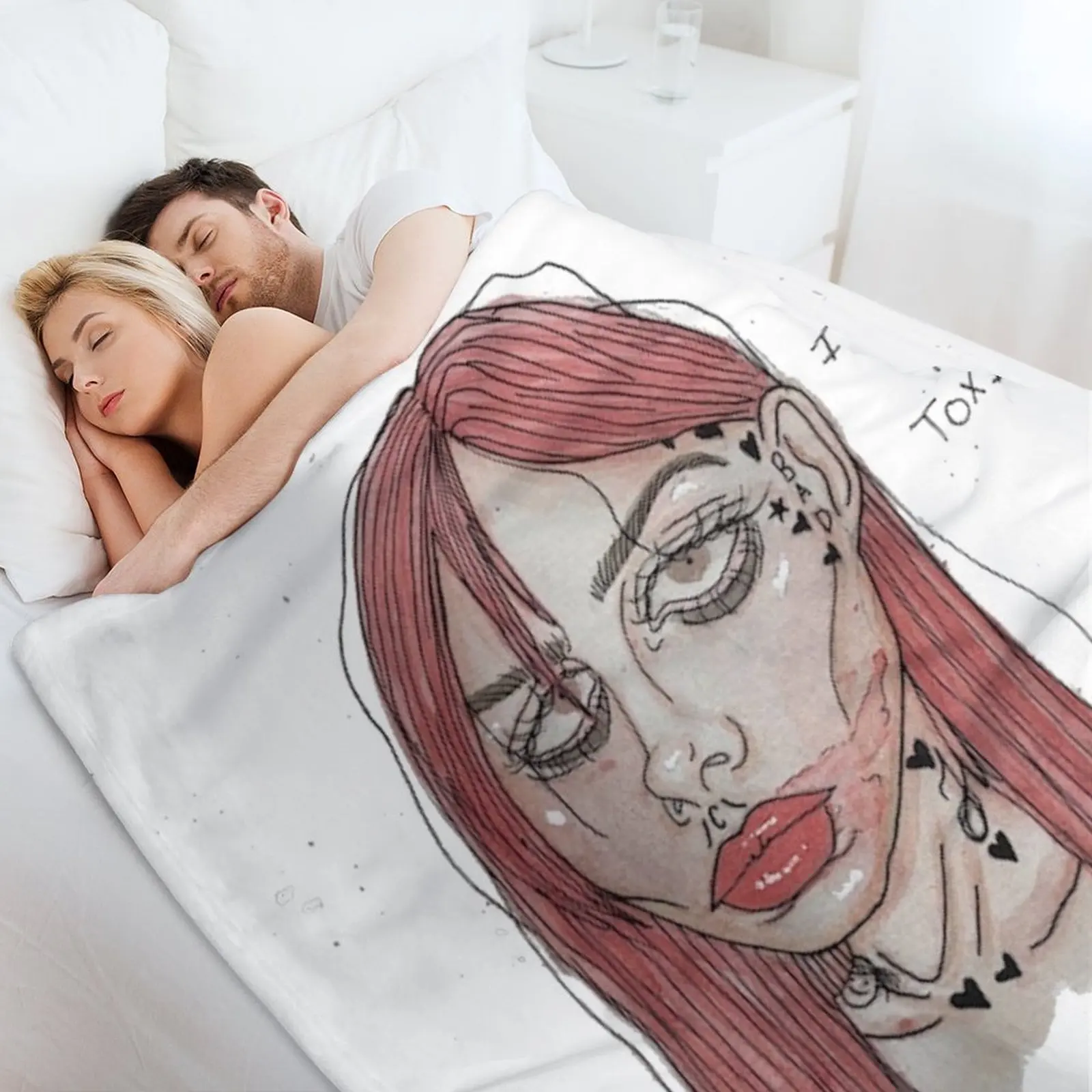 Огромное декоративное одеяло для дивана Crazy Girls - Toopoor