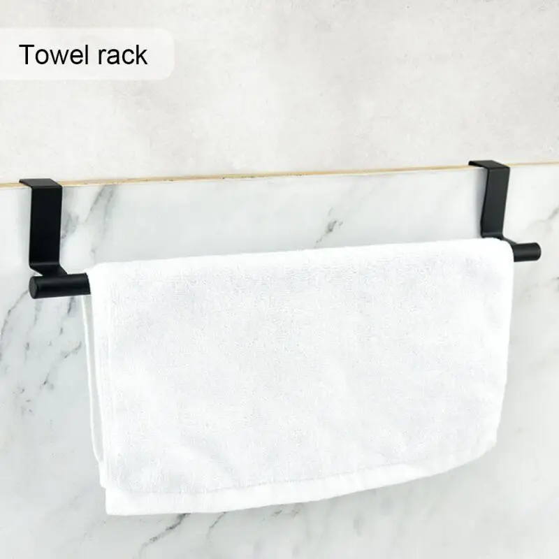 

2 Size Towel Racks Kitchen Cabinet Door Towel Rack Bar Hanging Holder Bathroom Shelf Rack Home Organizer Wall Shelf Hooks