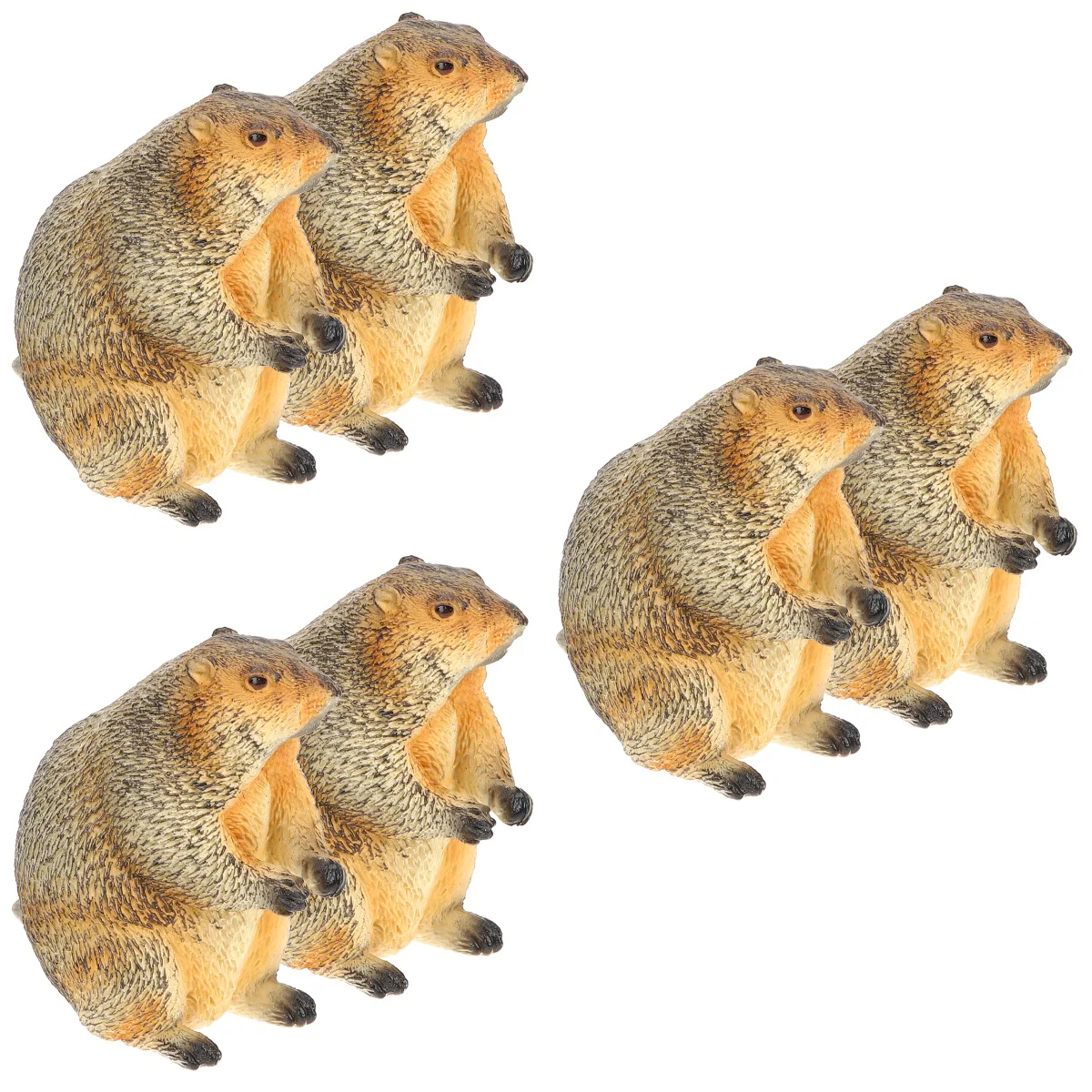 

6 Pcs Animal Model Groundhog Decor Decoration Desk Sculpture Tabletop Miniatures Statue Bunnies Rabbit