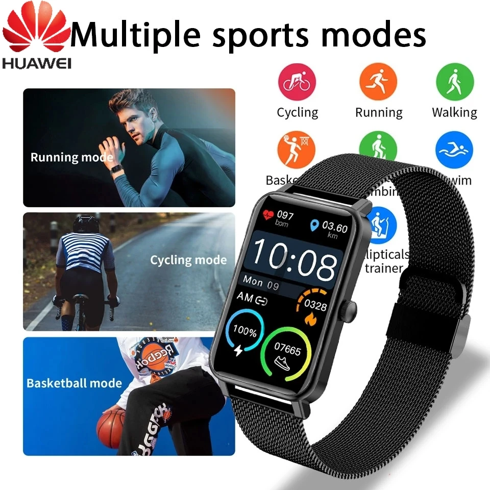 

Huawei Smart Watch Men Women Color Full Touch Sports Fitness Tracker IP68 Waterproof Smartwatch For Huawei xiaomi Phone