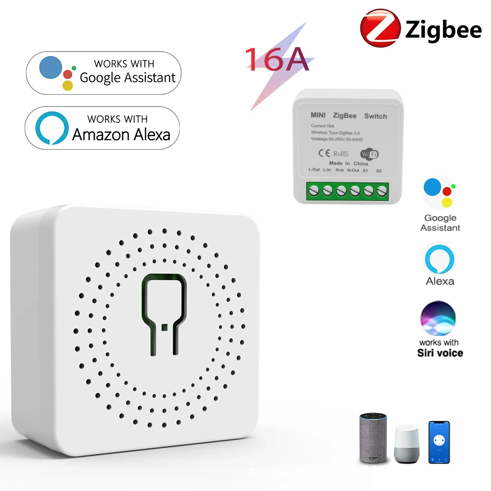 

Электрический двухсторонний мини-регулятор света HIMOJO Alexa Tuya Smart Life 110 в 16 А, выключатель цепи, умный выключатель Wi-Fi