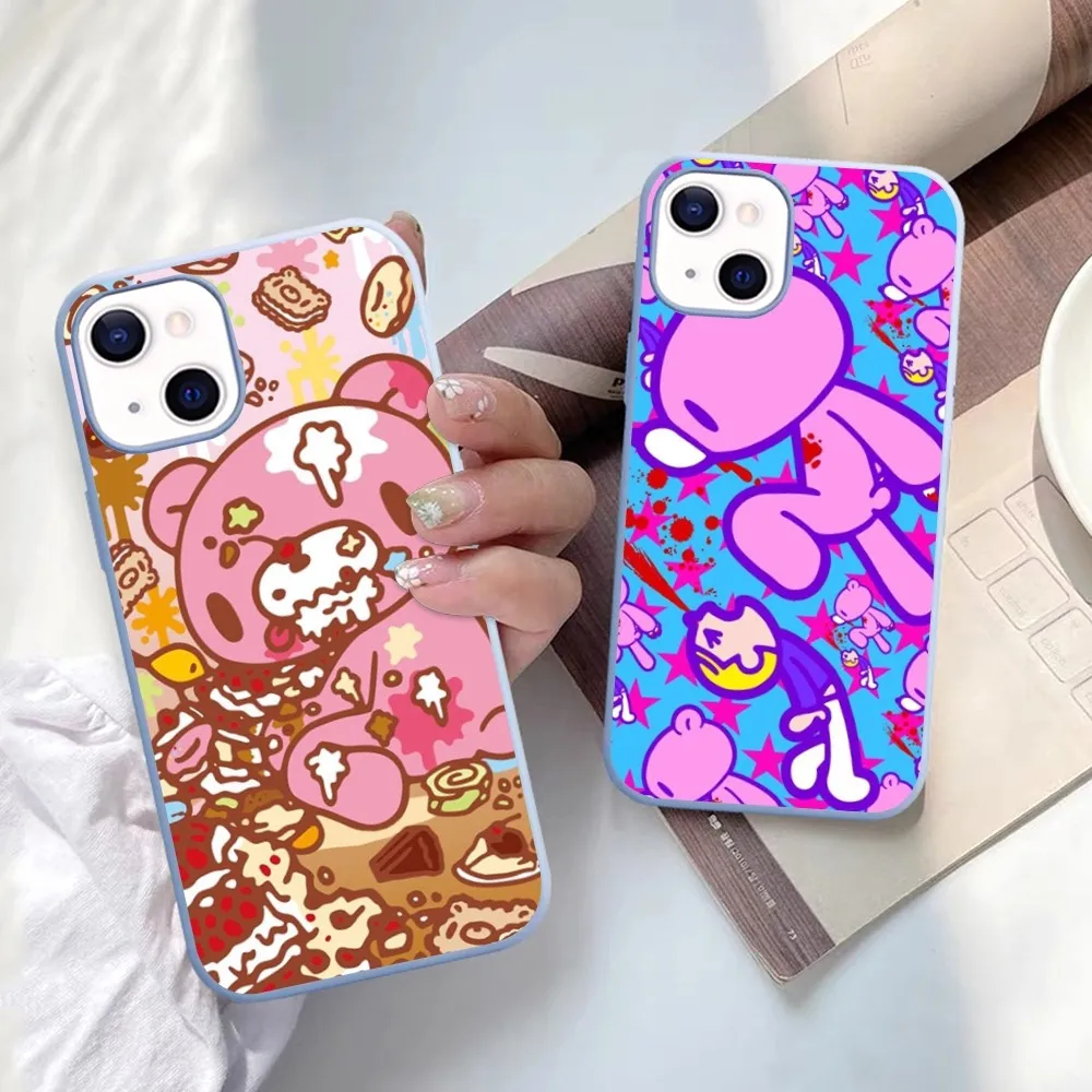 Gloomy Bear Phone Case For IPhone 14 11 12 13 Mini Pro Xs Max 8 7 6 6S Plus X XR Solid Candy Color