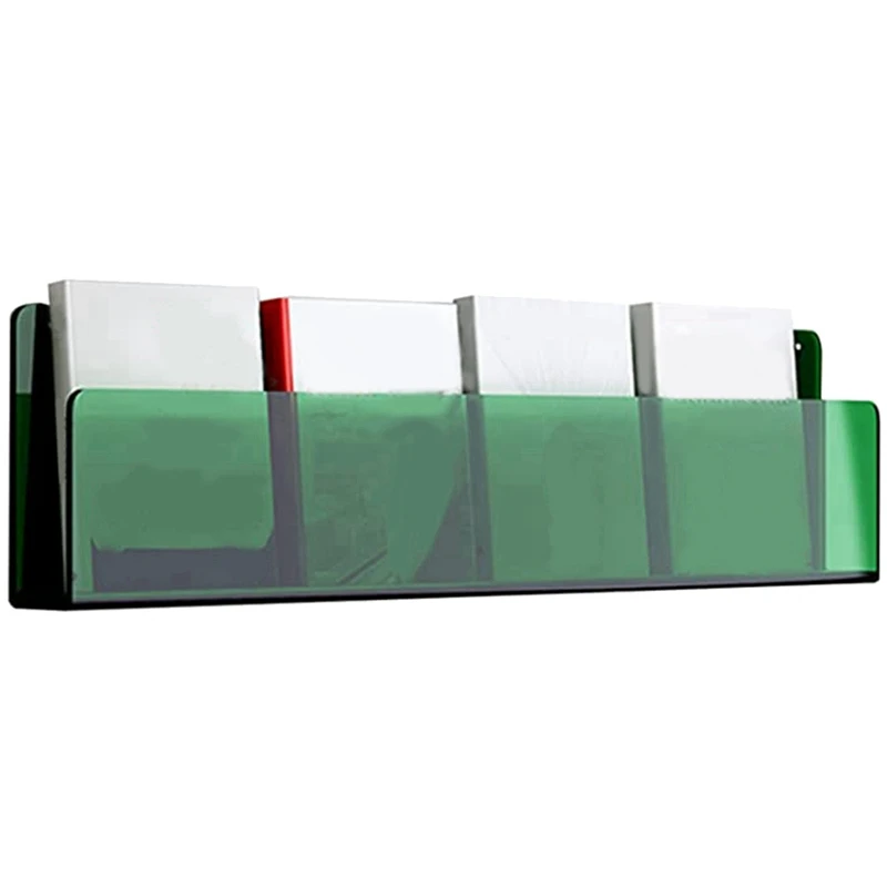 Акриловая стойка длиной 40 см настенная для каталога и документов брошюр офиса