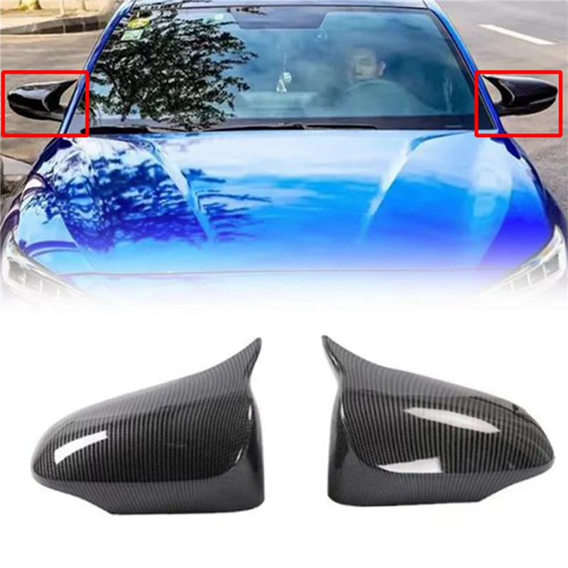 

Car Ox Horn Rearview Mirror Shell Trim for Toyota C-HR Corolla Camry Side Rear View Mirror Cover Caps Carbon Fiber Look