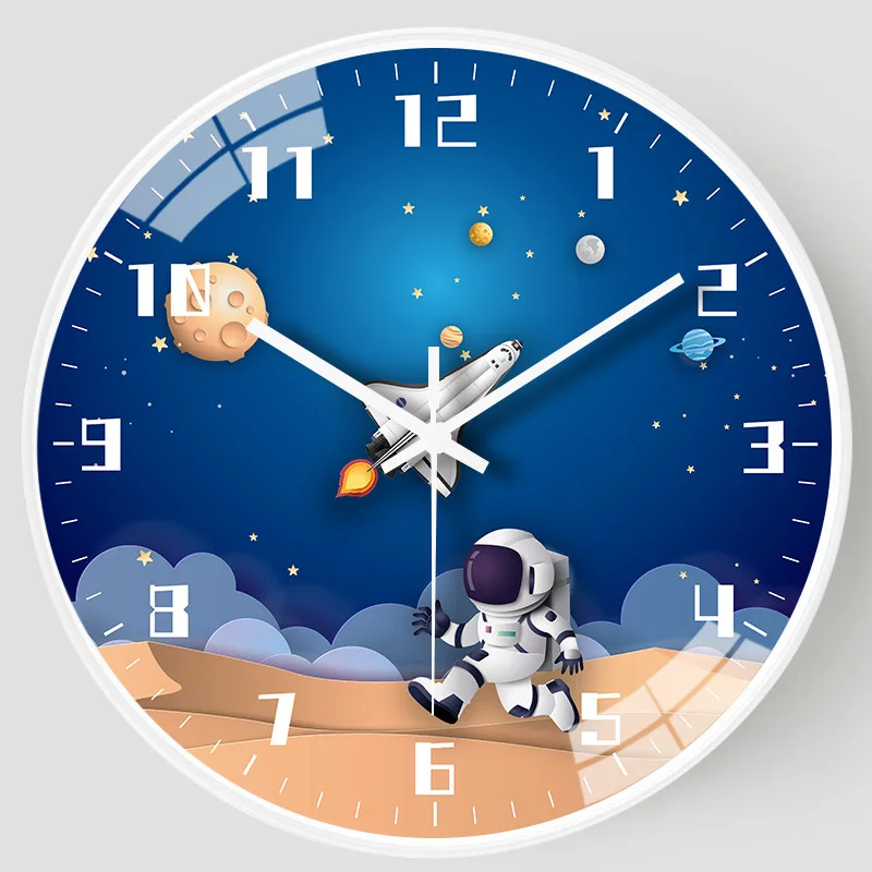 

12 Inch Modern Wall Clock Creative Design Quiet Cute Cartoon Big Clocks For Children Sitting Room Bedroom Electronic Decor Home