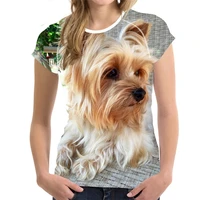 summer fashion cute puppy 3d printed t shirts men ladies short sleeve crew neck t shirt ladies fashion slim top polyester