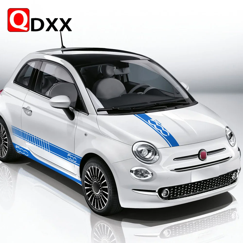 

Для Fiat 500 Abarth 595 695 500C 500e винтажная наклейка на дверь автомобиля боковые полосы юбка крышка наклейка виниловый Комплект кузова наклейка аксес...