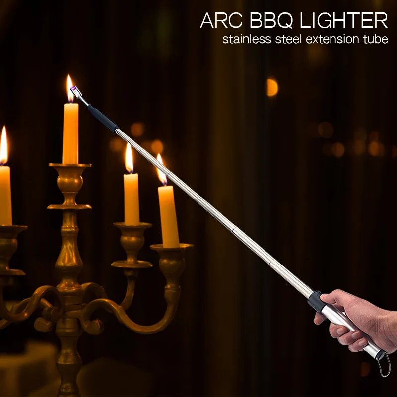 

70 CM BBQ Candle USB Lighters Long Adjustable Rechargeable Kitchen Windproof Cigarette Lighters Plasma Pulsed Powerful Arc