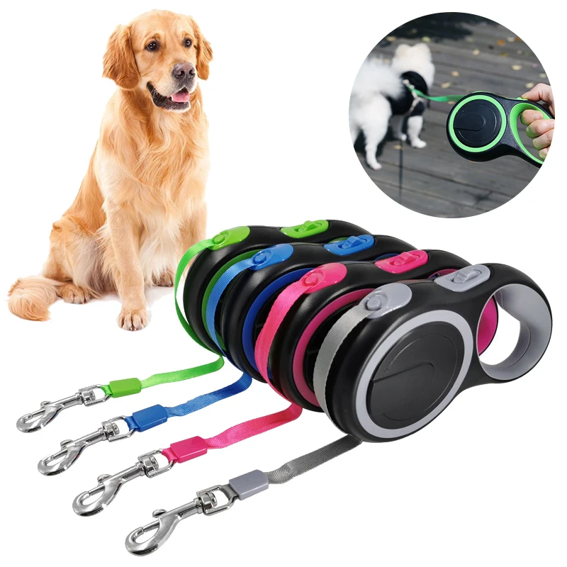 

Выдвижной Нейлоновый Поводок для собак, прочная защита от укусов, для средних и больших питомцев, уличная безопасность, тренировочная шлейк...