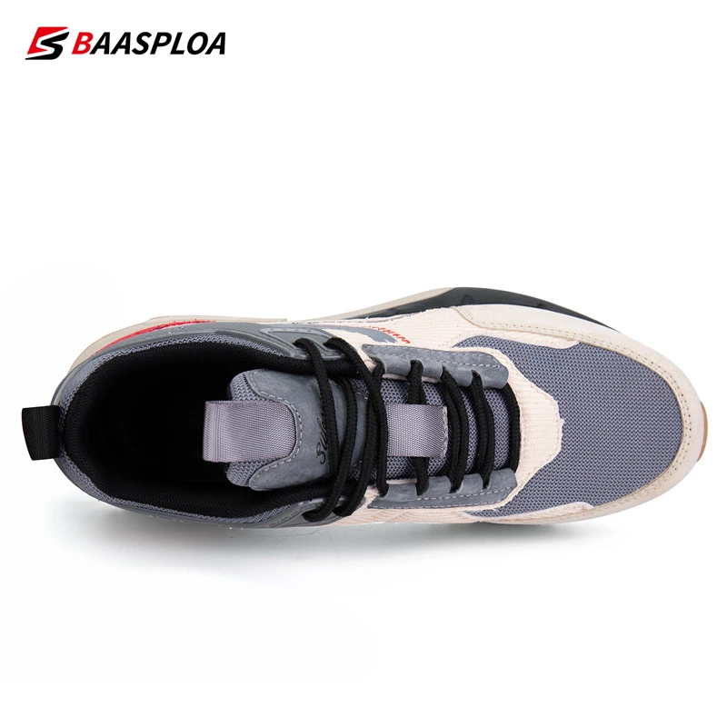 Baasploa Men Walking Shoes Breathable Mesh Casual Sneakers Fashion Men Sneakers Comfort Brand Sport Shoes 2023 New Arrival