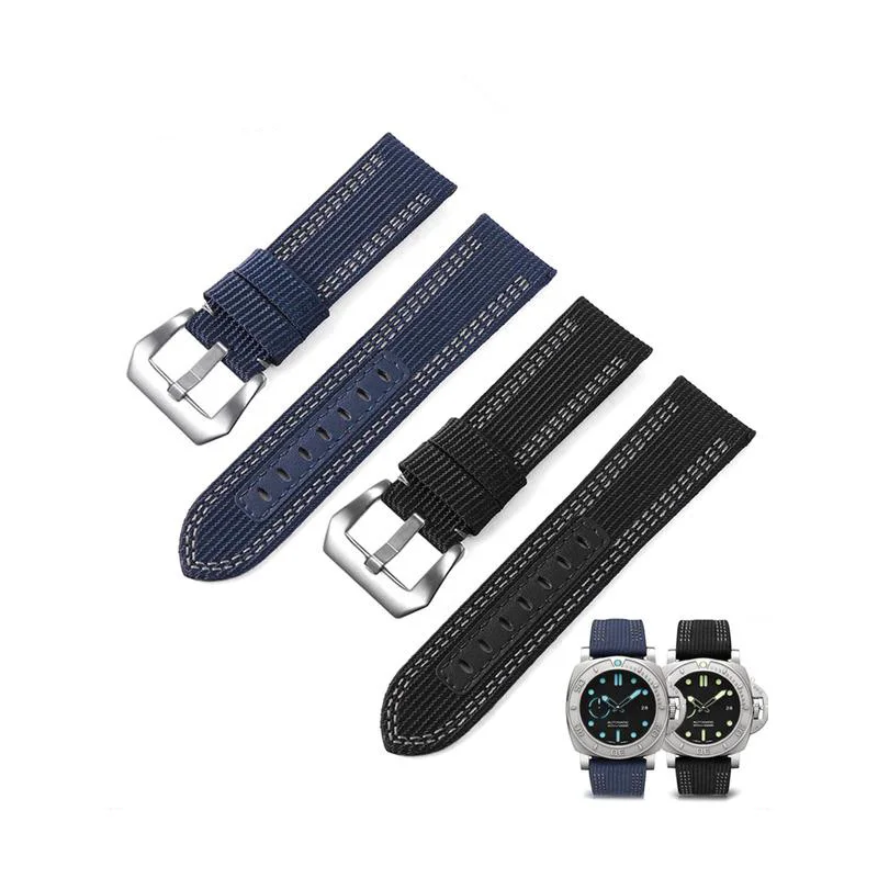 

PEIYI Quality Waterproof Canvas Watchstrap For Men Suitable For Panerai LUMINOR Series Nylon Strap 24 26mm