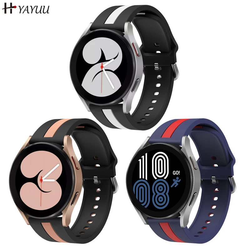 

YAYUU 20 мм дизайнерский спортивный ремешок для Samsung Galaxy Watch 4 40 мм 44 мм/классический 42 мм 46 мм/часы 3 41 мм, Galaxy Watch Active 2 силиконовый сменный мягкий р...