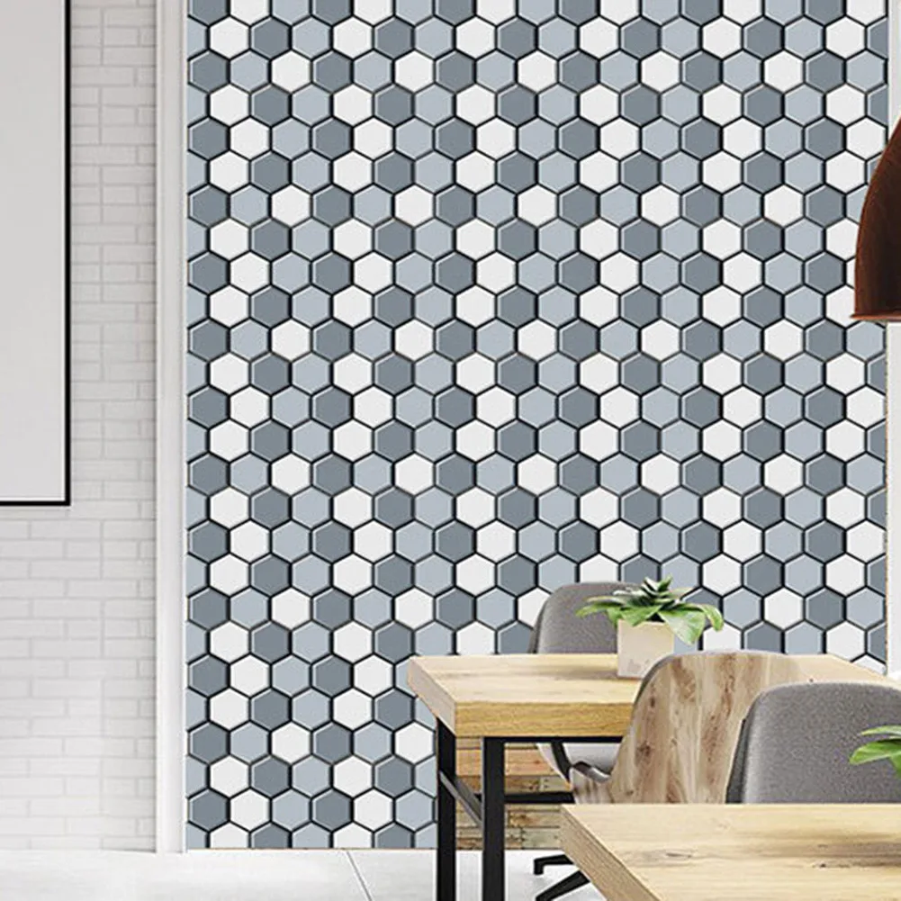 

10pcs 3D Wall Sticker Waterproof Self-Adhesive Kitchen Wall Tiles Sticker Bathroom Kitchen Living Room Wallpaper Home Decoration