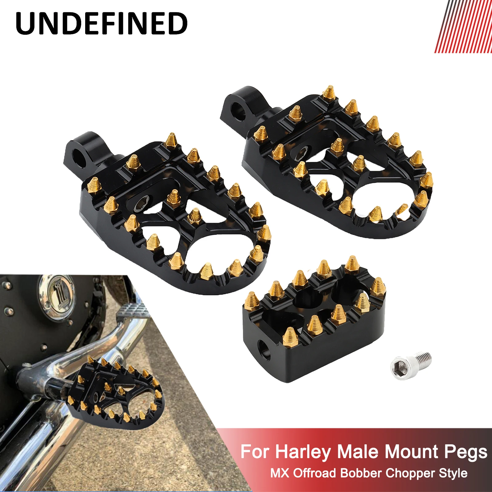 

Golden MX Foot Pegs Offroad Gear Shifter Pegs Brake Pedal Toe for Harley Dyna Softail Fatboy Sportster 883 StreetBob Touring FLH
