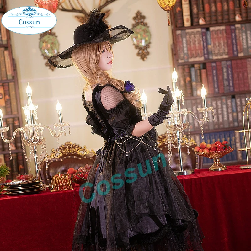 

Genshin Impact Lisa Ball Black Gowns Fanart Cosplay Costume Full set Dress For Girls