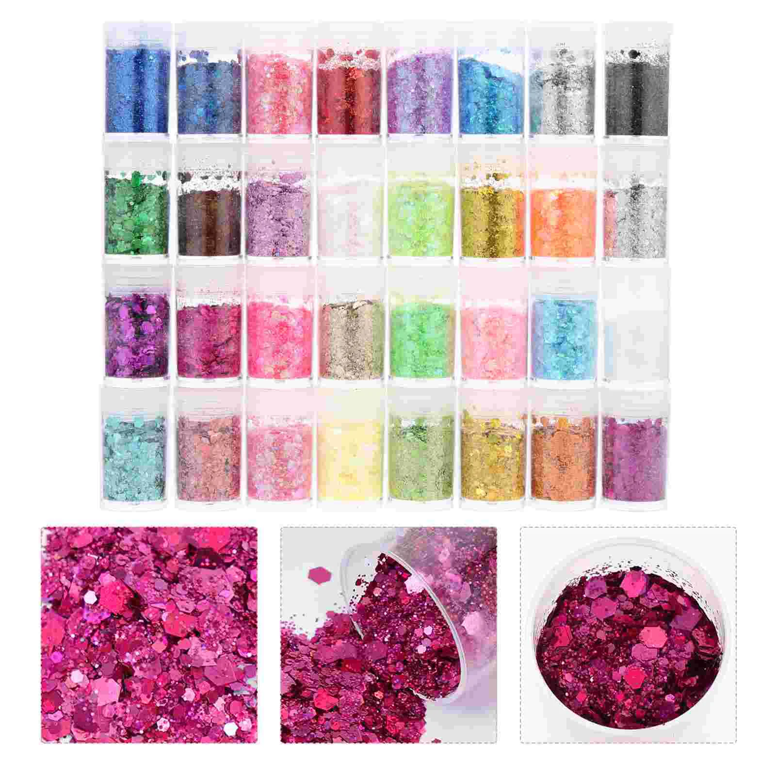 

32 Bottles Manicure Loose Glitter Sequins Nail Art Glitter Makeup Sequins