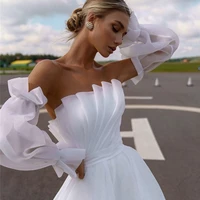 white luxury bridal sweetheart 2022 detachable cuff robe vestido de noiva elegant seaside wedding party off shoulder floor lengt
