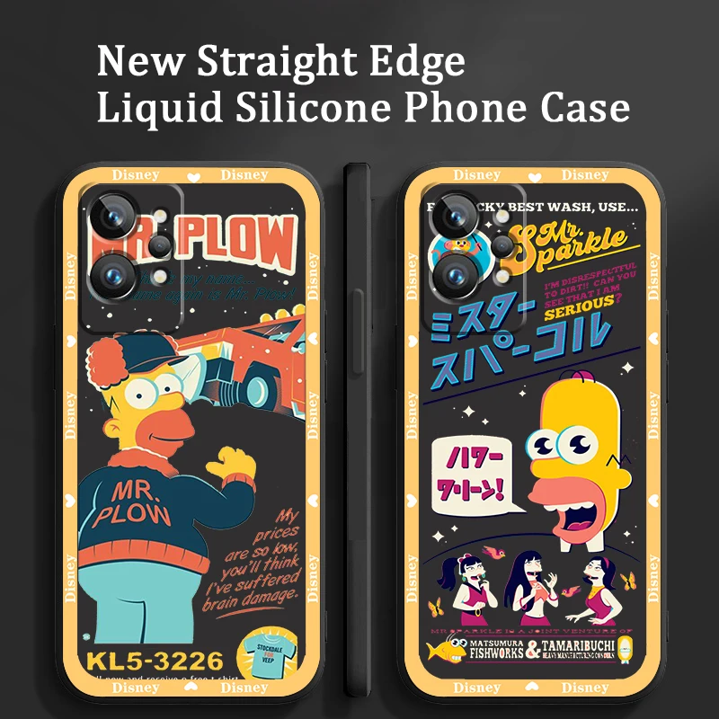 

Cool Simpsons Homer Disney Liquid Rope Phone Case For OPPO Realme Q3S Q5i 50A 50i C21Y C11 GT Neo3 Neo2 9 9i 8 8i 7 Pro Plus