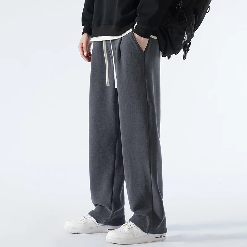 Зимние толстые флисовые теплые спортивные штаны мужские утолщенные широкие